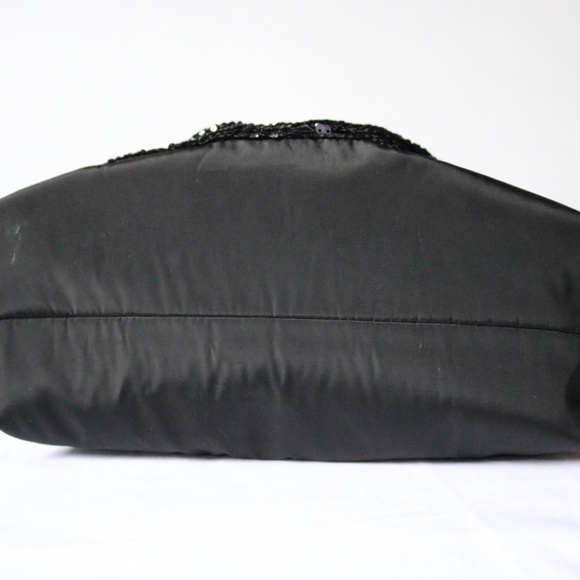 My Flat In London 'Brighton' Black Silver Sequin Shoulder Bag Purse Leather - Picture 10 of 13